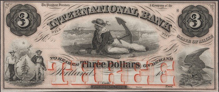 Редкая односторонняя банкнота, номиналом в 3 доллара. cameralabs.org