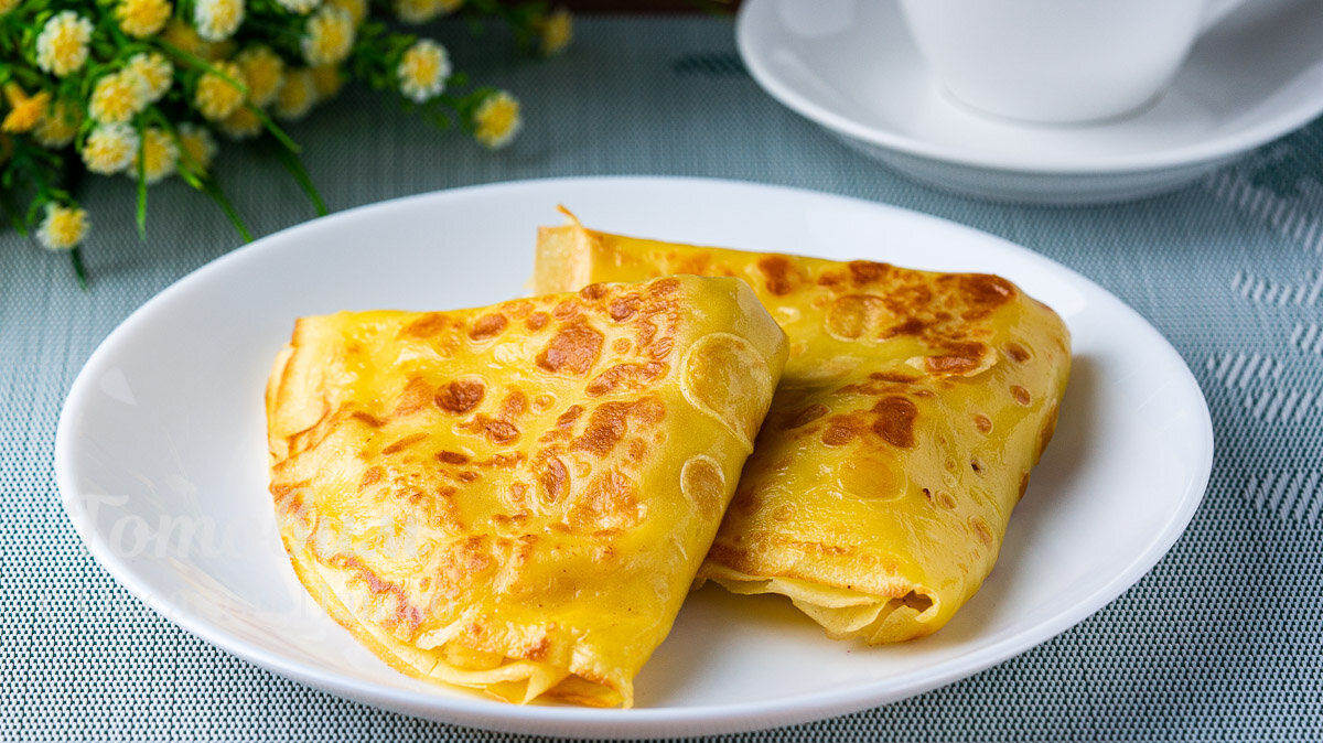 Яблочные блины на молоке