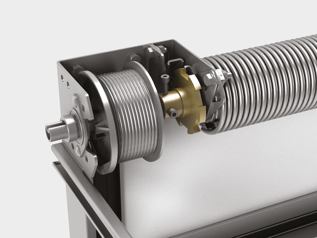 Устройство от разрыва пружин подъемных секционных ворот в сборе