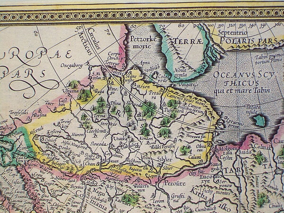 На карте Герхарда Меркатора, опубликованной в 1595 году, город (и регион) Sibier расположен на левом притоке Оби.