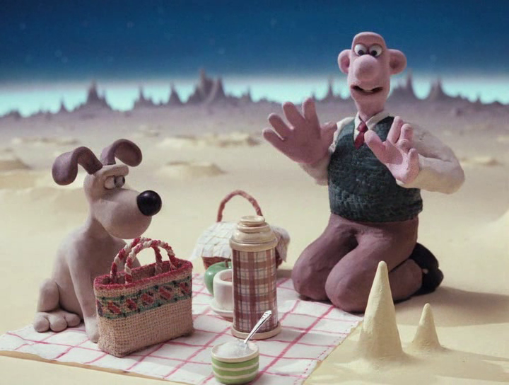 Кадр из короткометражки "Уоллес и Громит: Великий выходной"