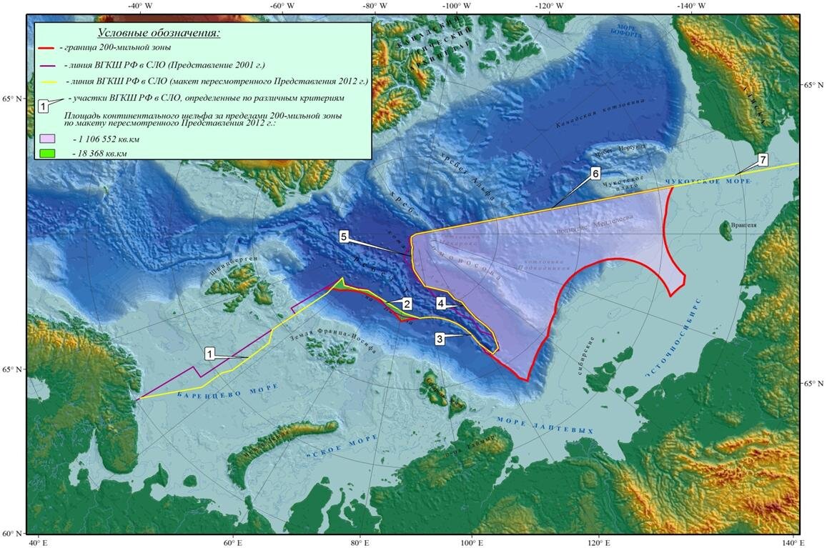 Континентальный шельф россии схема