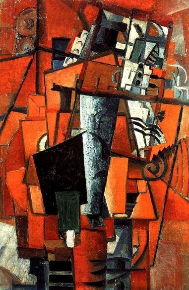 Дама у рояля. 1913 год. Казимир Малевич.