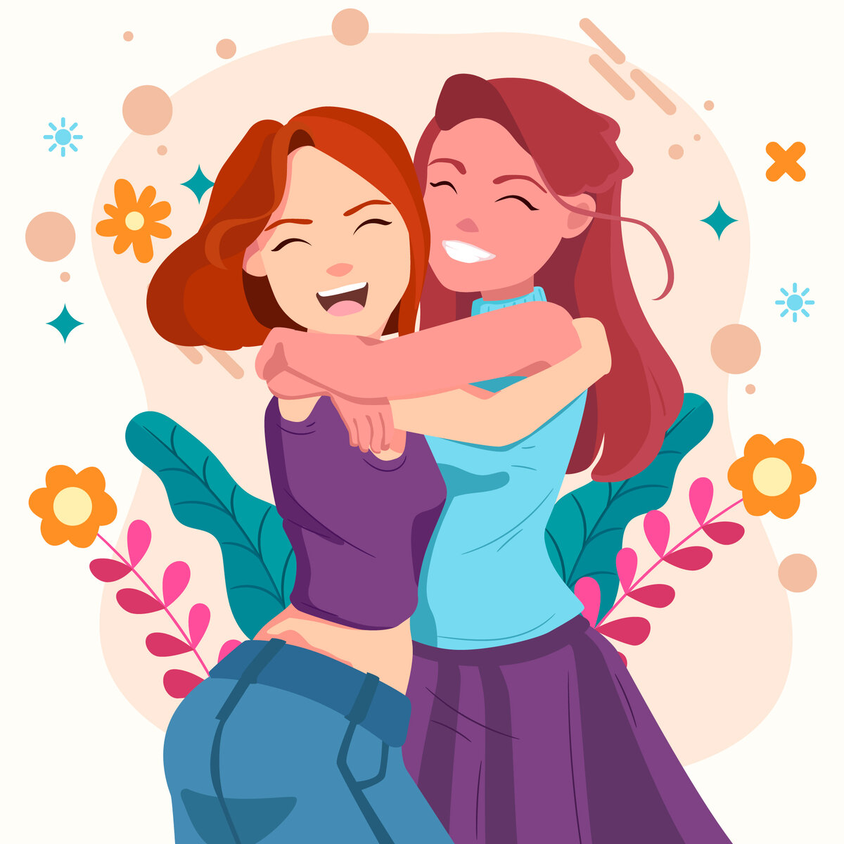 Изображение от <a href="https://ru.freepik.com/free-vector/hand-drawn-flat-hug-day-illustration_20549282.htm#query=%D0%BF%D0%BE%D0%B4%D1%80%D1%83%D0%B3%D0%B8&position=1&from_view=search&track=sph">Freepik</a>Приветствуем всех мамочек, которые не забывают о себе! Мы здесь, чтобы поделиться с вами идеями, советами и историями о том, как сохранить себя как личность в вихре семейной жизни.