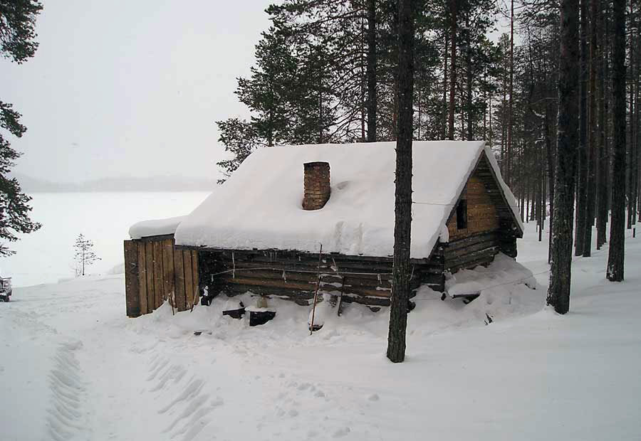 Хижина лесника зима