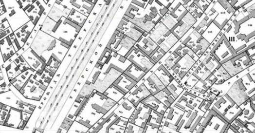 Уличная сеть Москвы на плане Хотева (фрагмент). 1852 год.