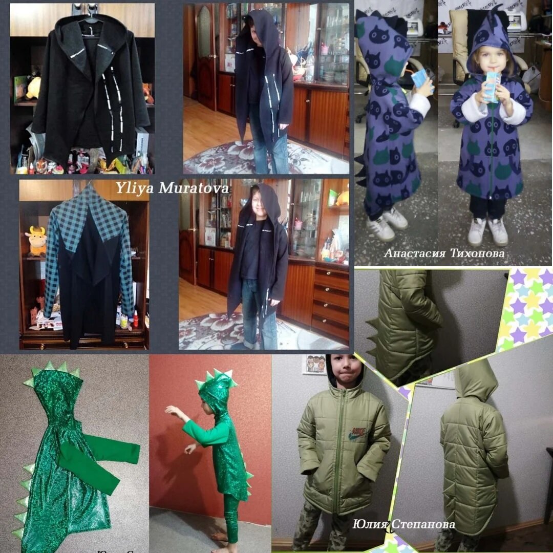 Фото сшитых курток по этой бесплатной выкройке от моих подписчиц