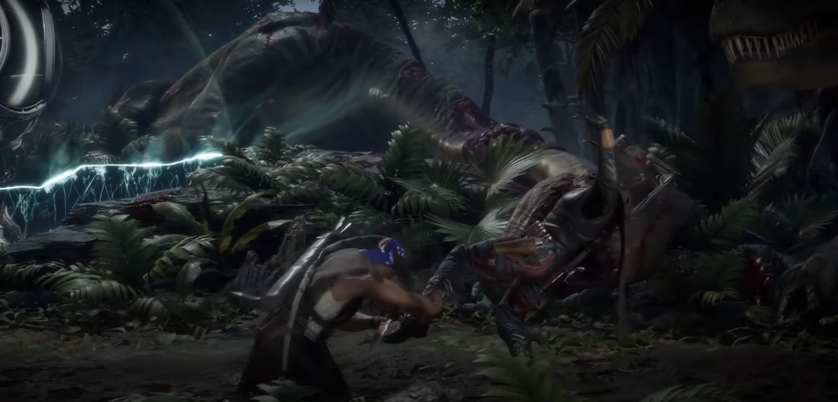 Джон захватил тут ногу, отнюдь, не чтобы шнурки врагу завязать, а резануть "пятку" (фото: авторский снимок экрана с кадрами из игры Mortal Kombat 11)