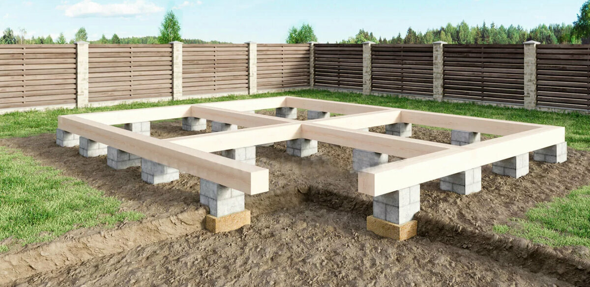 Пример столбчатого фундамента. фото: https://sdelai-lestnicu.ru