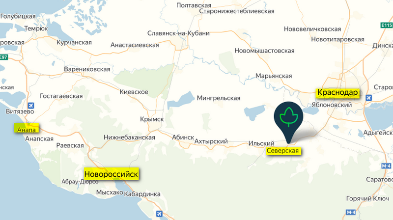 Карта краснодарского края станица северская