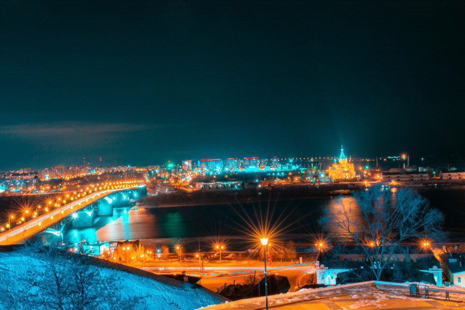 Набережная нижнего новгорода зимой