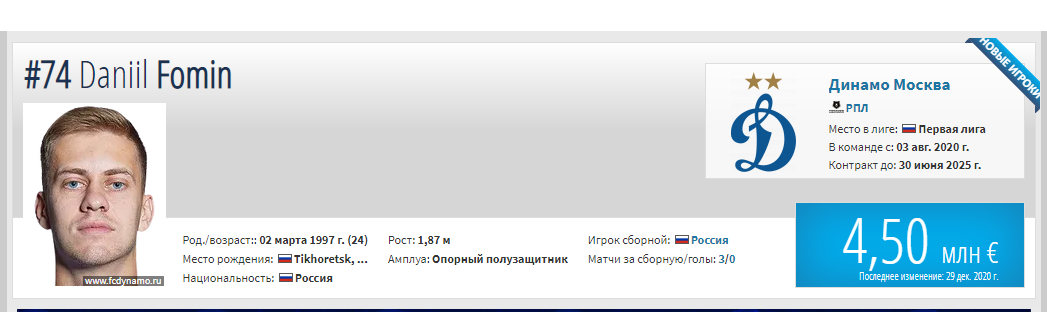 Фото взято с сайта Трансфермаркт