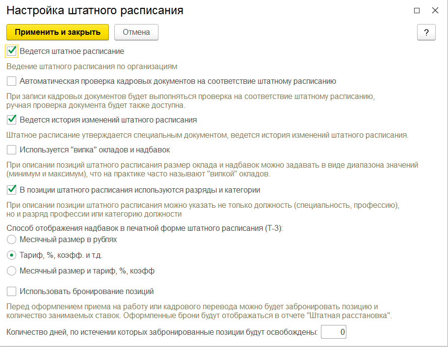 Ведение штатного расписания и его настройка в 1С:ЗУП