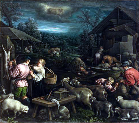 Апрель: Leandro Bassano, eigentlich: Leandro da Ponte, genannt Leandro Bassano, 1557 Bassano - 1622 Venedig