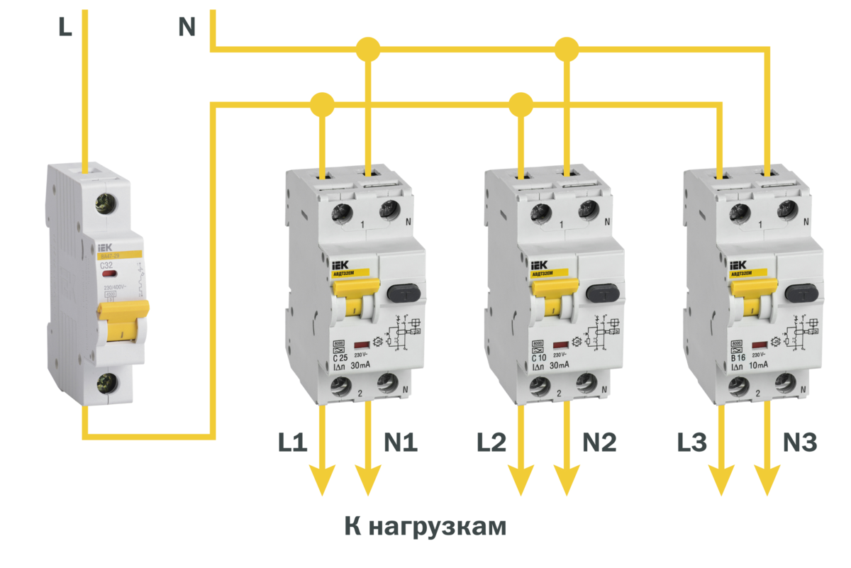 Схема подключения iek