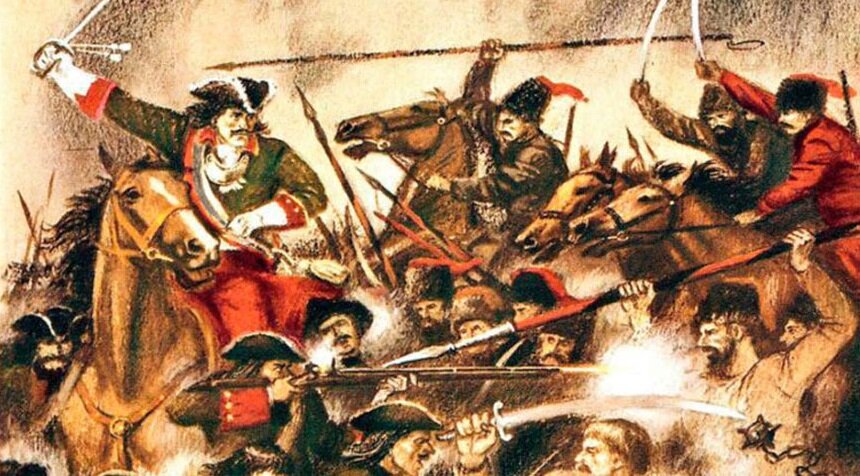 Битва казаков-булавинцев с регулярной царской армией.