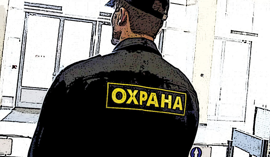 Охранник на посту. Иллюстрация.
