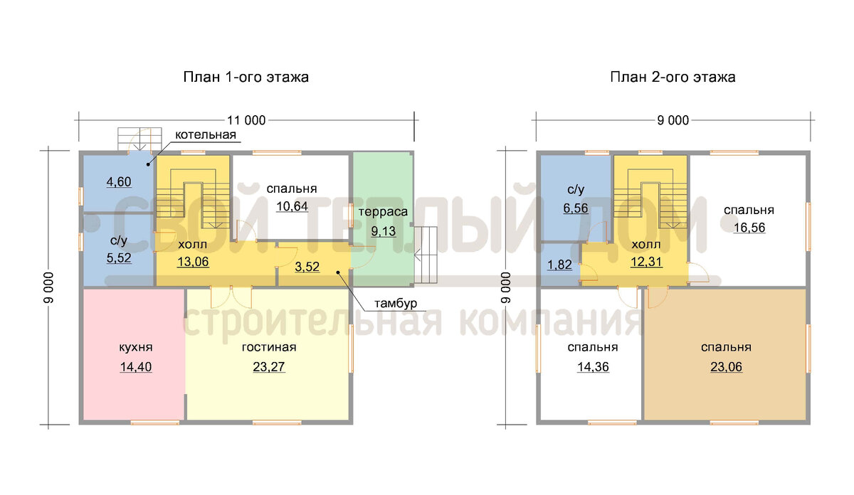 Проект двухэтажного дома для ПМЖ: 171 кв.м., 4 спальни, кухня-гостиная, 2  с/у и котельная | СвойТеплыйДом | Дзен