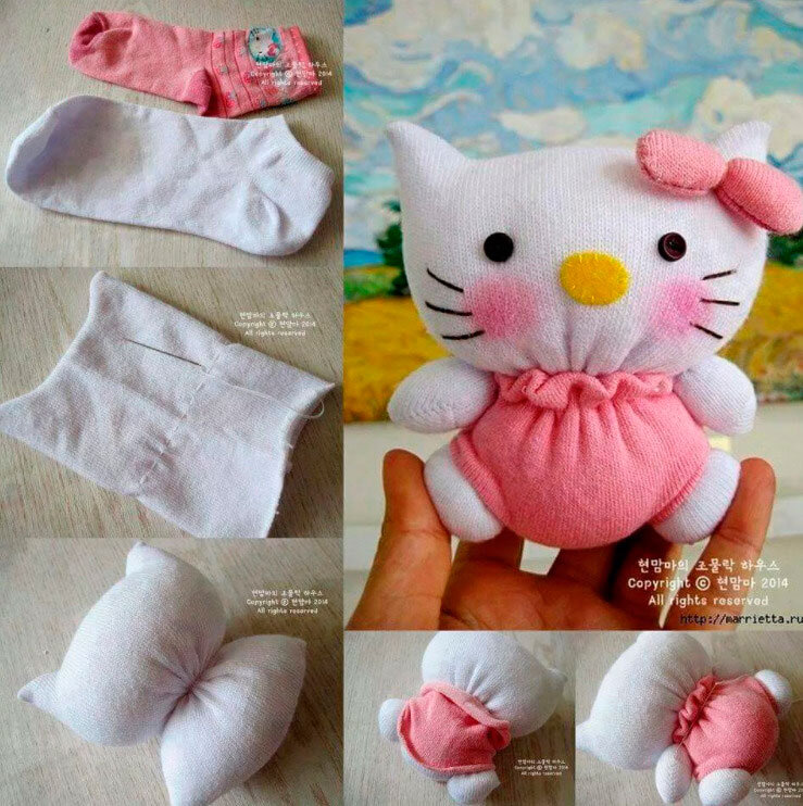 Кот из носка своими руками: интересная игрушка для ребенка