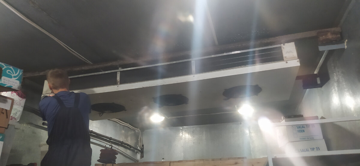 Вот этот небольшой испаритель, будем мыть. 