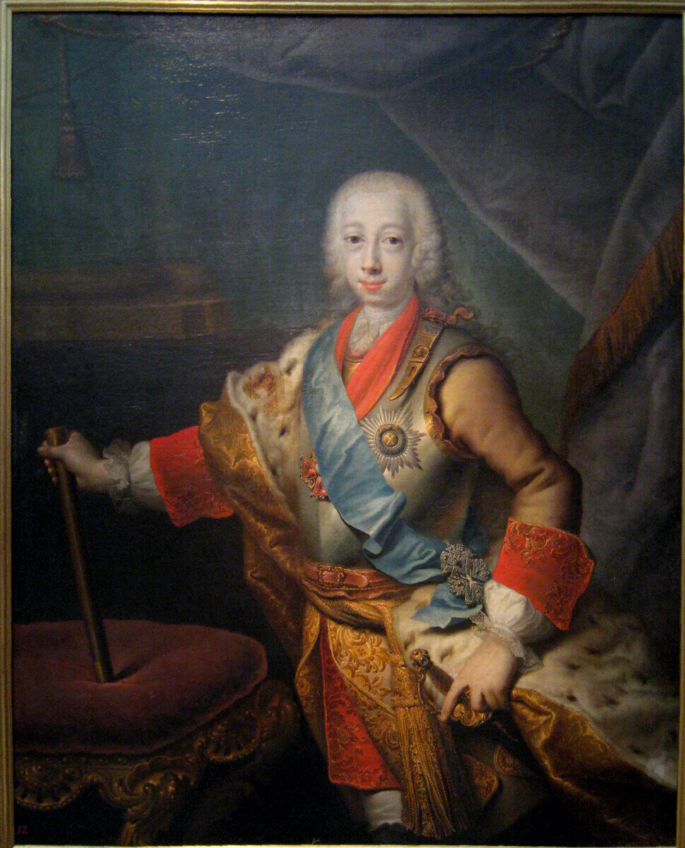 Петр III Федорович, 1743, Георг Кристоф Гроот. Третьяковская галерея 