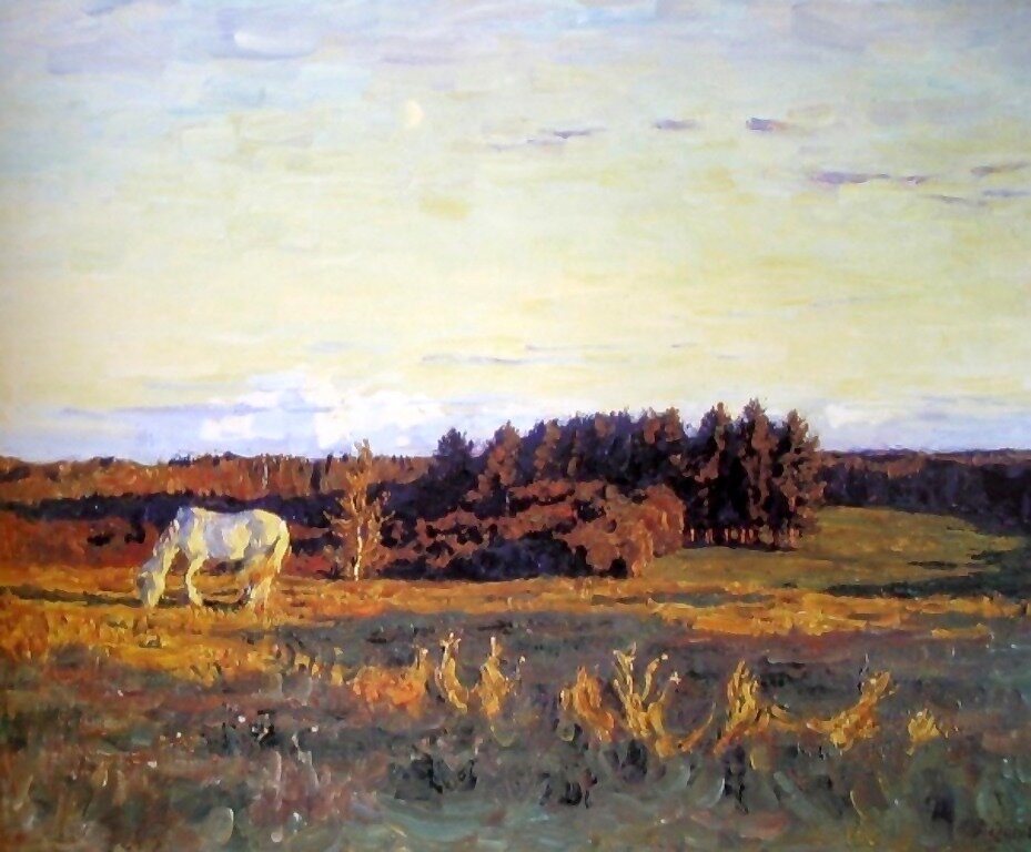 Федосов Н.П., «В полях вечерних», 1980, холст, масло, 67 х 84 см, фонды РОСИЗО