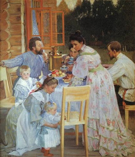 Кустодиев Б.М. На террасе. 1906 г. (Источник: http://boriskustodiev.ru/)