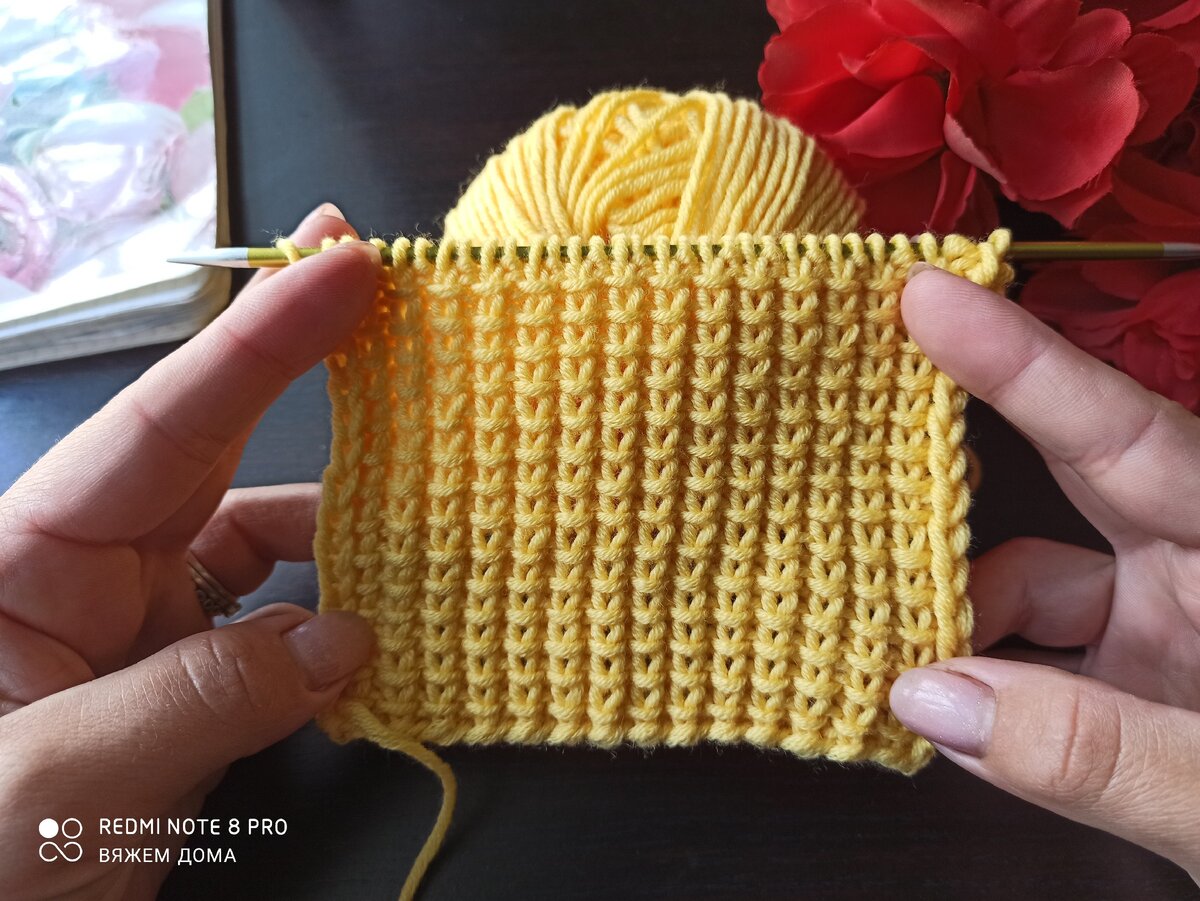 Очень плотный и простой узор спицами