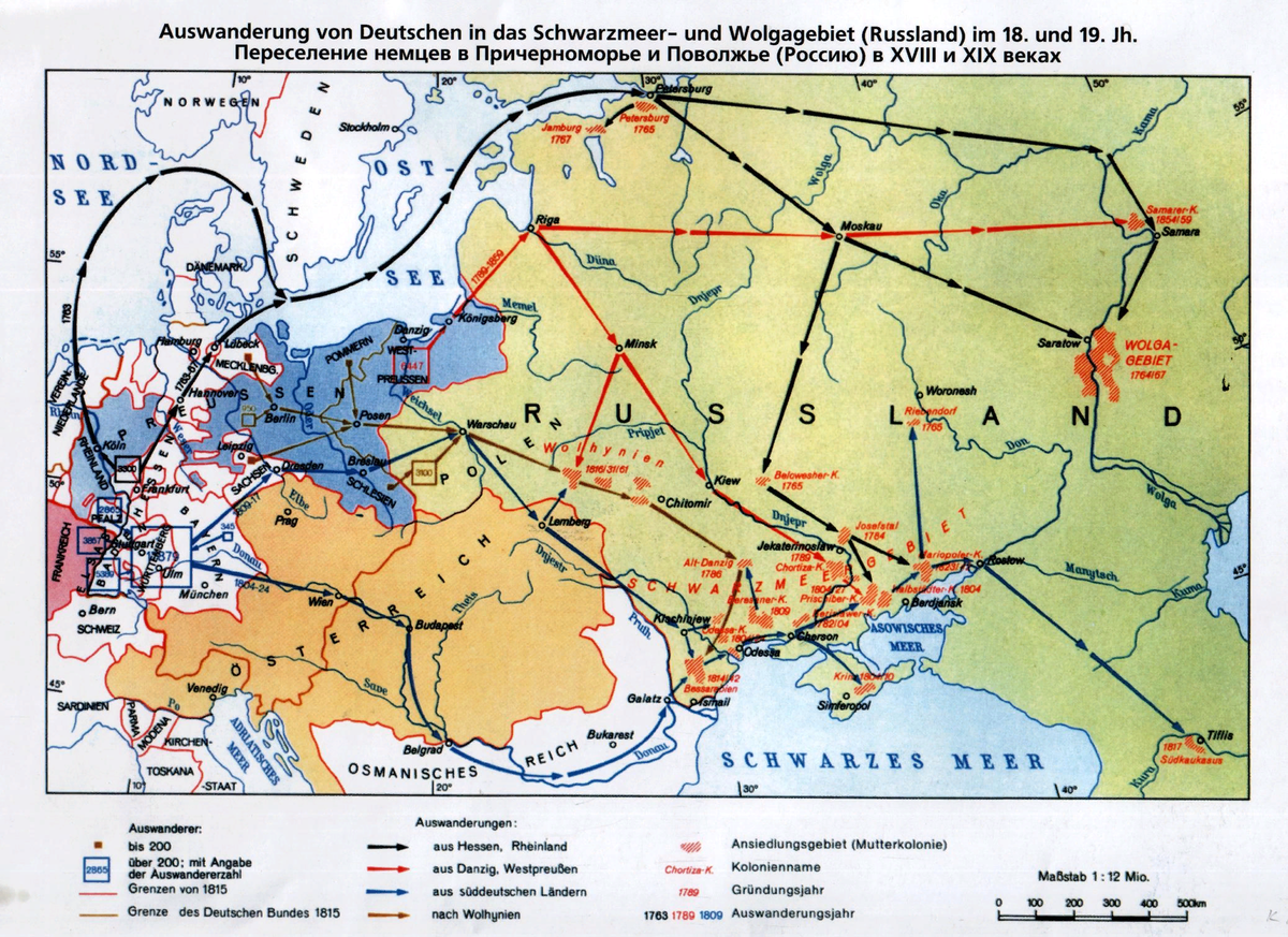 Пути переселения немцев в Россию