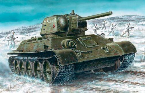 T-34 — советский средний танк периода Второй мировой войны, выпускался серийно с 1940 года. В течение 1942—1947 годов — основной танк РККА и ВС СССР. Являлся основным танком РККА до первой половины 1944 года, до поступления в войска его модификации Т-34-85.Т-34