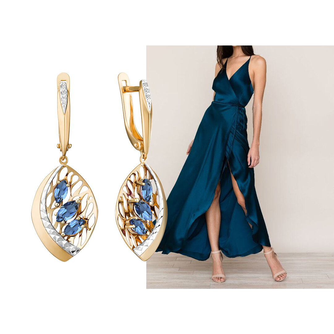 Серьги из красного золота с топазами london и фианитами (арт. С123-5129ТЛ) Цена: 51. 280 ₽