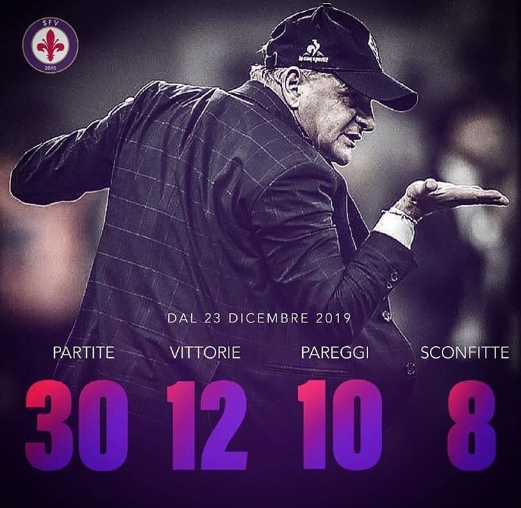 30 матчей; 12 побед, 10 ничьих и 8 поражений — таковы результаты Якини в качестве главного тренера "Фиорентины".