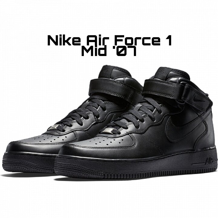 All black air force ones mid best sale