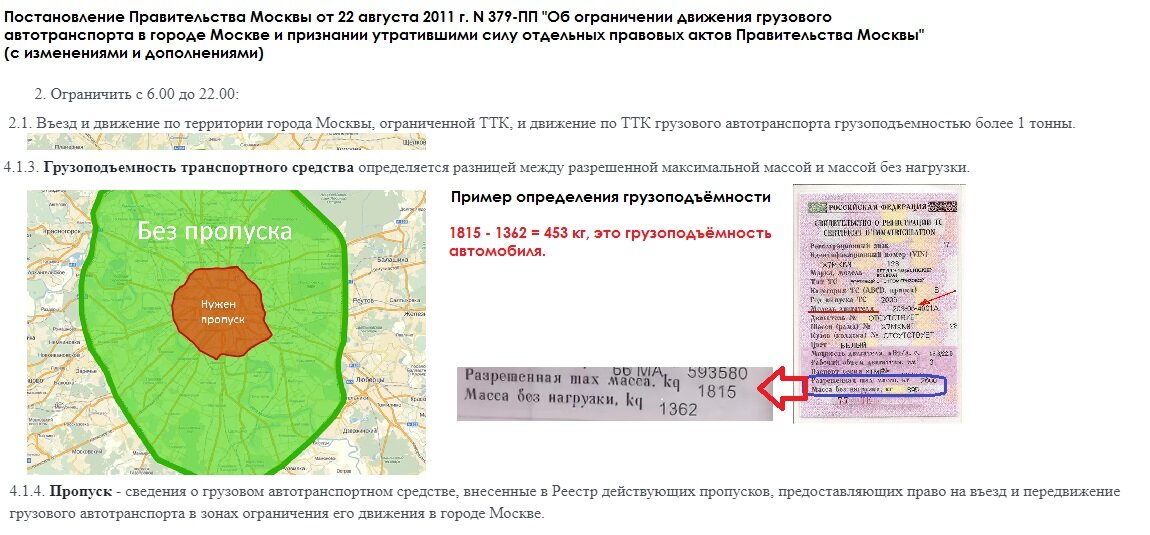 Куда нужен пропуск на авто от 1 тонны