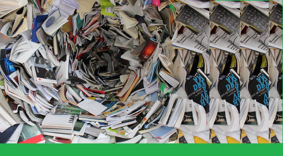 Коллаж - книговорот.   Читать - не перечитать. Источник -изображение IvanPais с сайта Pixabay 