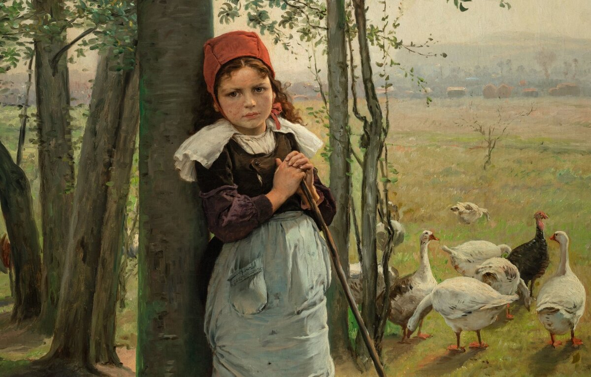 Вацлав Брожик. Пастушка гусей. 1880