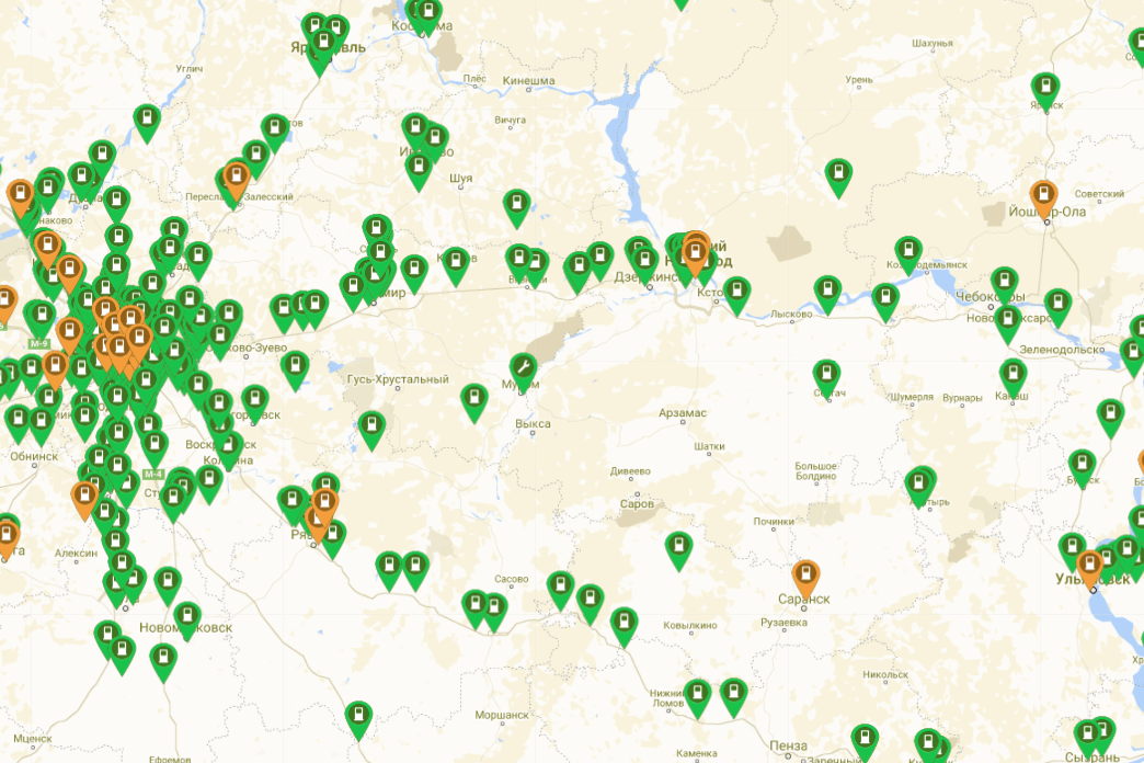 Зарядить электрокар можно в большинстве российских городов
