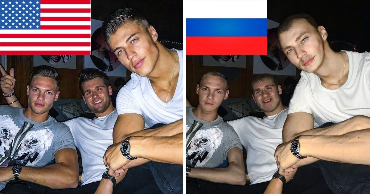 Русские и американские парни. Русские мужчины и американцы. Русский парень и американец. Парни в России и Америке.