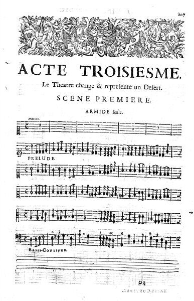 Жан-Батист Люлли – опера «Армида». Страница из партитуры, издание 1686 г. Фото: wikipedia.org