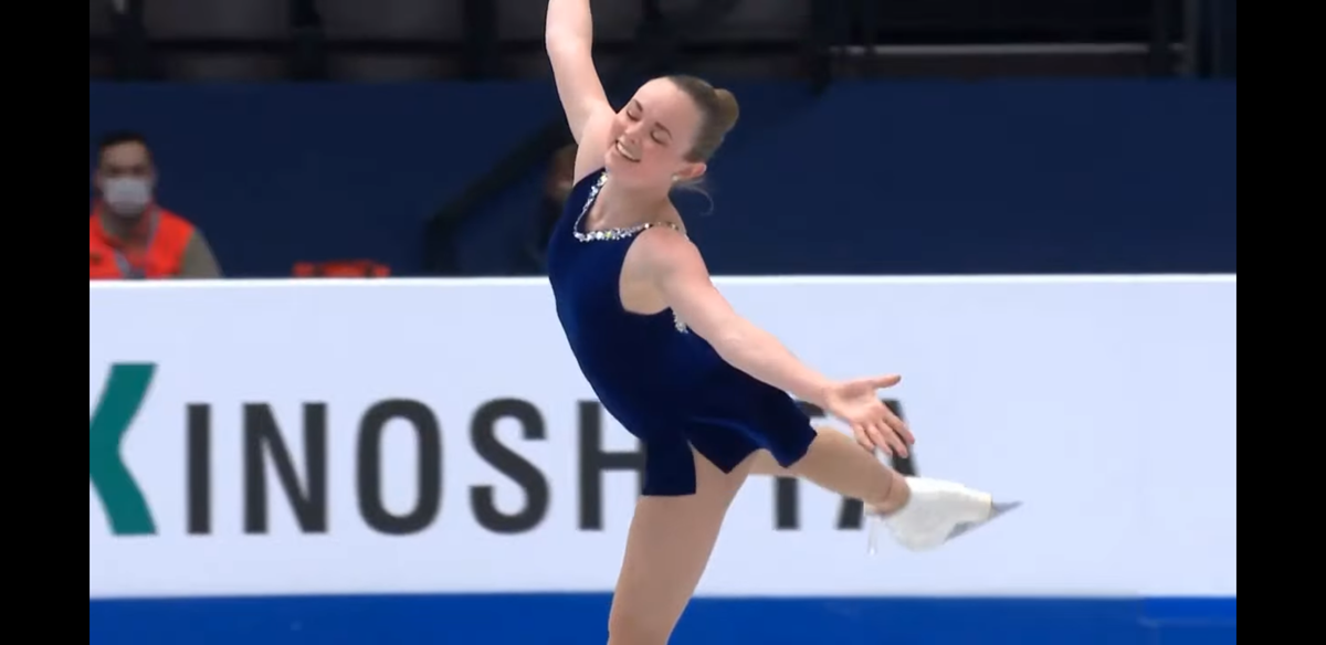 Марайя Белл на чемпионате мира по фигурному катанию 2022. Женщины.