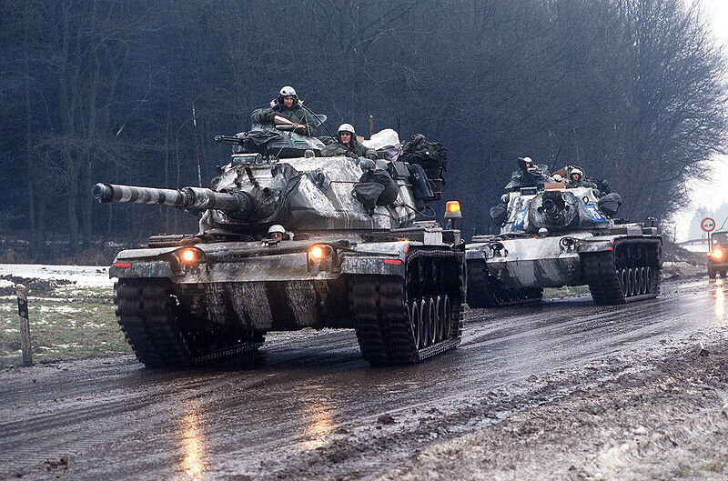 Американские М60 А3 в Западной Германии в 1985 году.