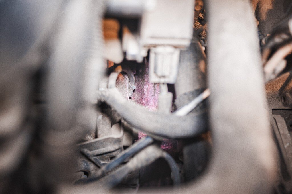 Следы антифриза на трансмиссии