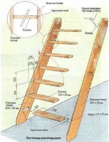 Трап на чердак своими руками фото и чертежи