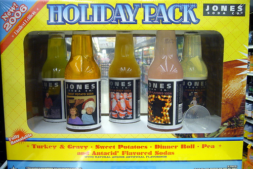 Напитки Jones Soda ко Дню Благодарения. Со вкусом индейки, картофеля, фасоли... :)