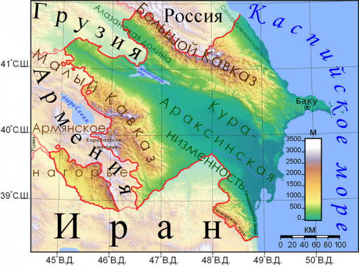 Карта Азербайджана