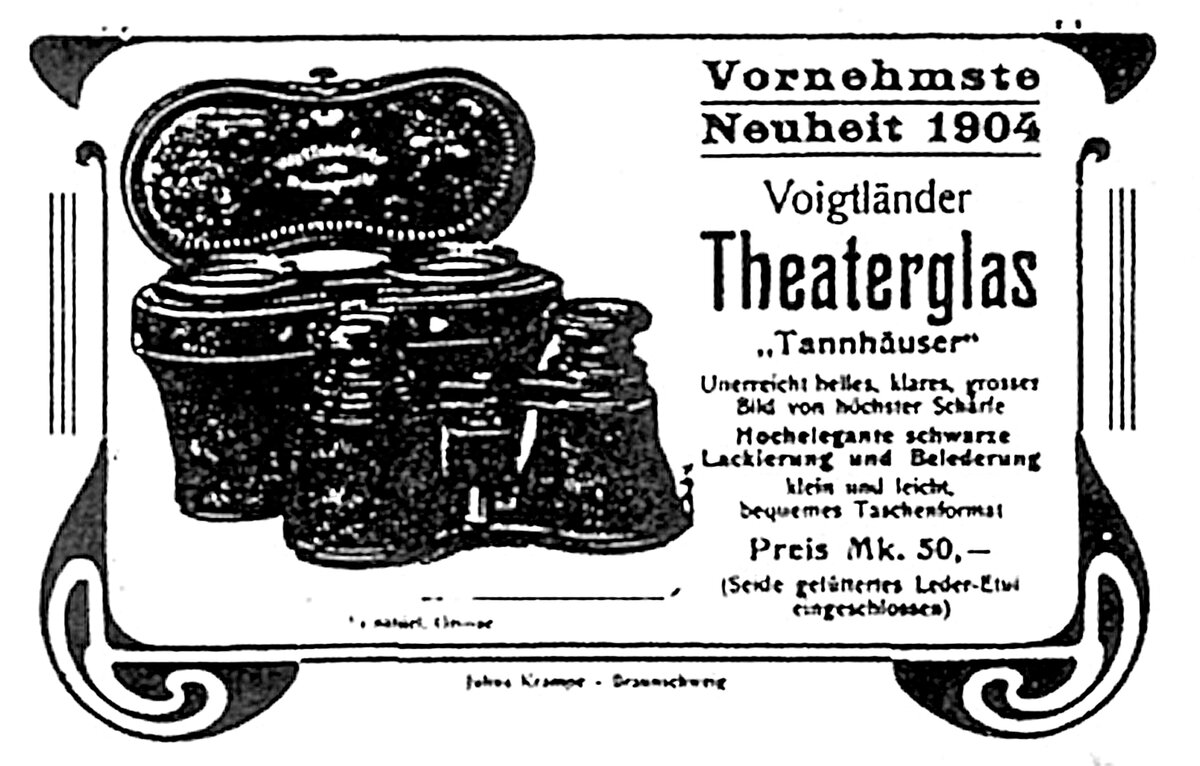 Поздняя рекламная версия театрального бинокля «Voigtländer»