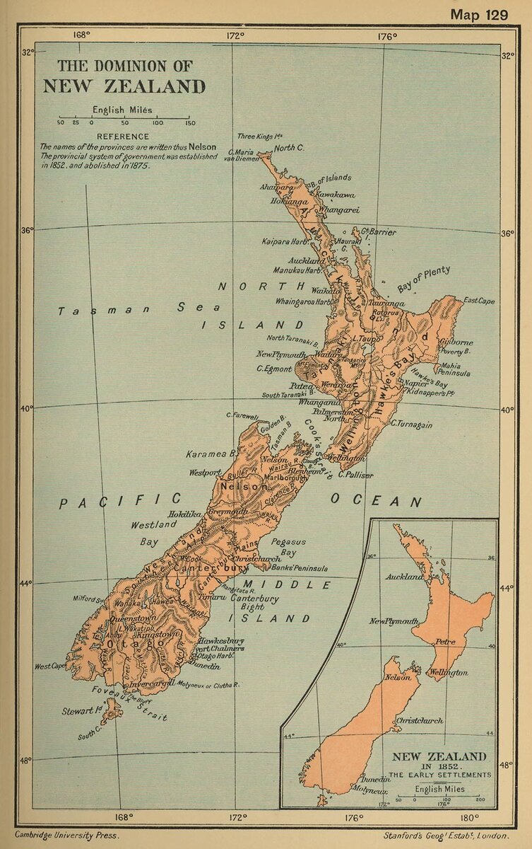 Карта новой зеландии 19 века