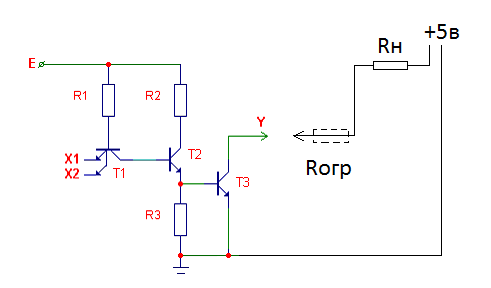 Управление нагрузкой через открытый коллектор.