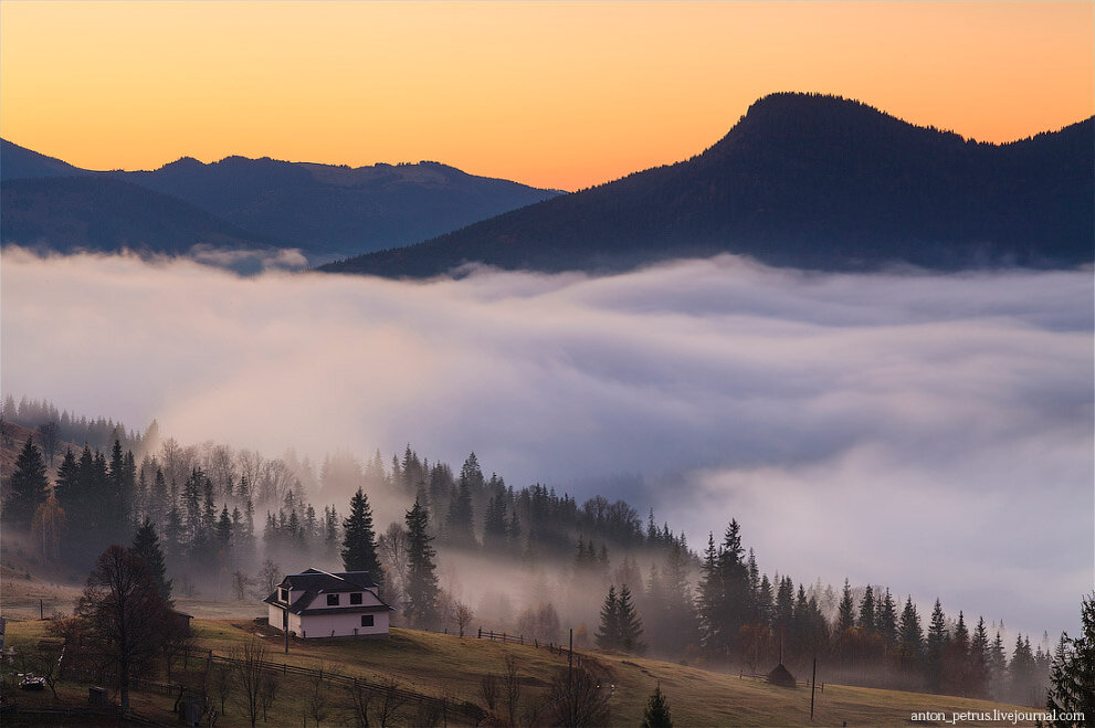 Карпаты зима Хижина