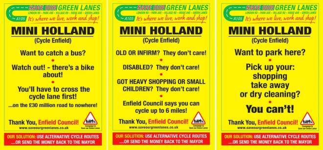 Плакаты, рассказывающие жителям Энфилда об ужасах велосипедизма.